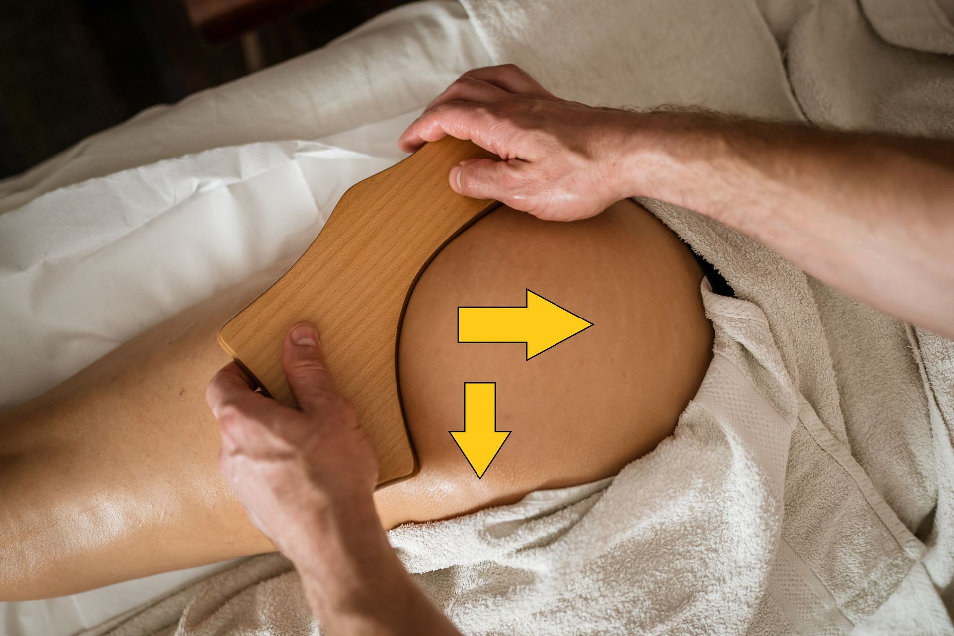 Gerade und nach unten gerichtete Bewegung